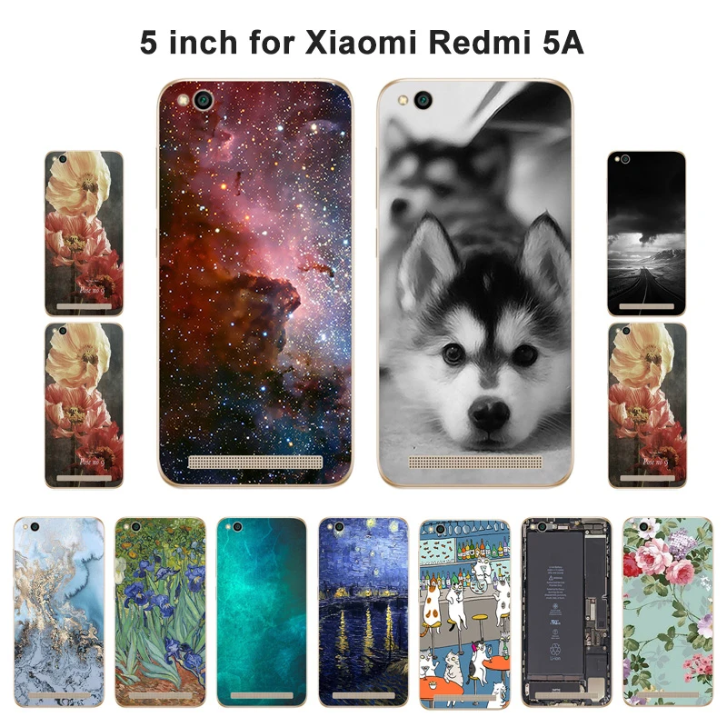 5,0 дюймов для Xiaomi Redmi 5A Мягкий силиконовый чехол для телефона для Hongmi 5A чехол с пейзажем окрашенная задняя крышка для Redmi 5a Capa