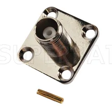 Superbat 10 шт. радиочастотный разъем TNC припой гнездо с 4 отверстиями Панель Крепление для коаксиального кабеля RG402 Полужесткий 141