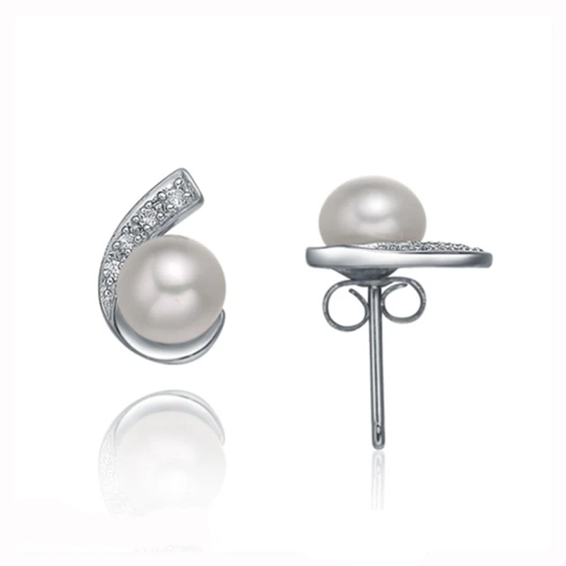 Sinya 925 стерлингового серебра Серьги Гвоздики С AAA класс пресноводный жемчуг классический стиль ювелирные украшения для женщин рождеств