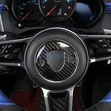 True Carbon Fiber For Porsche Cayenne Macan Panamera 718 911 Cayman Boxster Turbo Steeling Wheel Sticker Car Styling Accessories цена True Carbon Fiber For Porsche Cayenne Macan Panamera 718 911 Cayman Boxster Turbo Steeling Wheel Sticker Car Styling Accessories цены онлайн