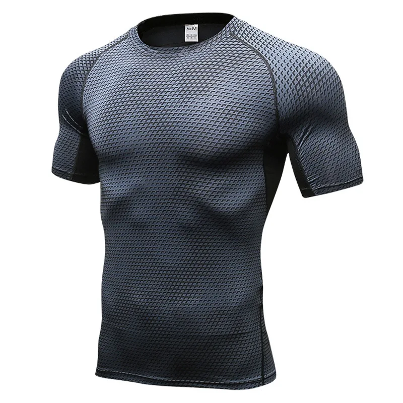 

Men T-shirt Fitness Quick Dry Workout Sport Running Tshirt 3D Print Compression Training Tops Gym Sportswear Bodybuilding Shirt