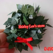 Горячая Распродажа! 120X симпатичный миниатюрный Рождественский венок с красным бантом, украшение двери, Рождественский фон для фотостудии кольцо( по EMS