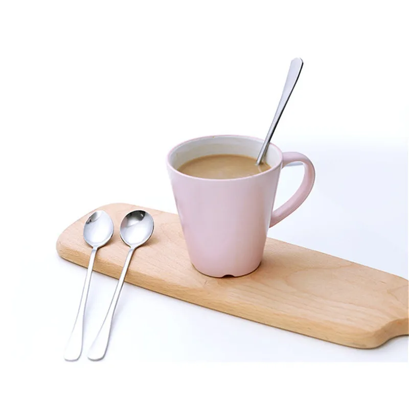 1Pc Long Handled Coffee Spoon Stainless Steel Teaspoon Ice Cream Dessert Tea Spoon New Kitchen Things Household Things