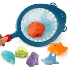 One Set Baby Bath Toys Water Floating Inflatable Swimming Pool Shark Fishing Net Cartoon Marine Animals Squeeze Toys One Set Baby Bath Toys Water Floating Inflatable Swimming Pool Shark Fishing Net Cartoon Marine Animals Squeeze Toys