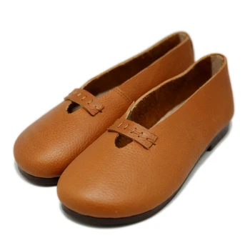 

Spring and autumn new fashion comfortable real leather comfortable Lok Fu shoes women's soft bottom shoes.