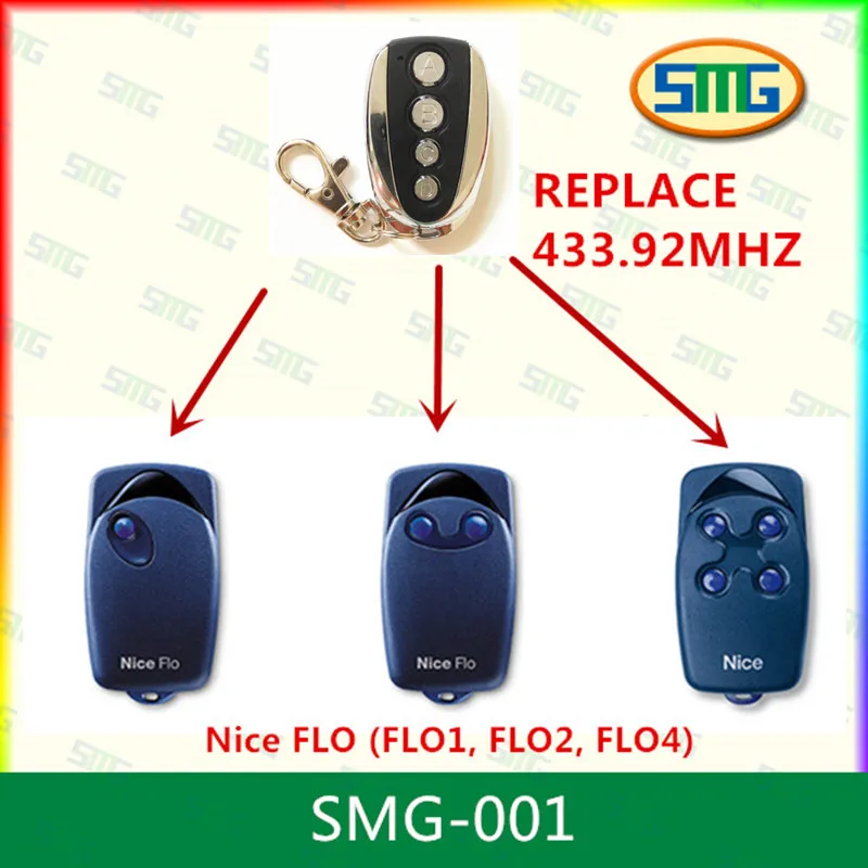 

Scimagic Free Shipping Duplicator Fixed Code 4 Channel Nice FLO4 Remote Control 433.92 MHz Nice FLO