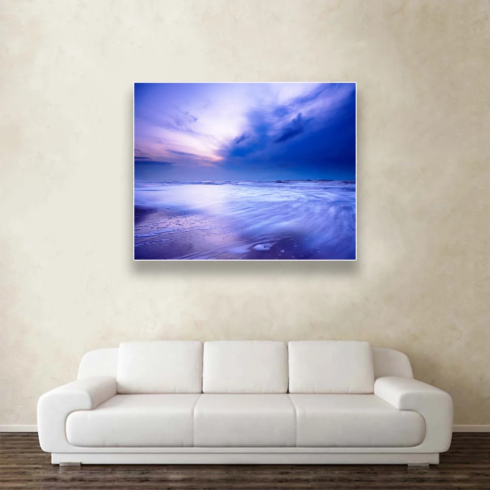 

Laeacco Canvas Painting Calligraphy Abstract Wall Art Sunshine Sea Sky Posters and Prints Home Living Room Kitchen Decoration