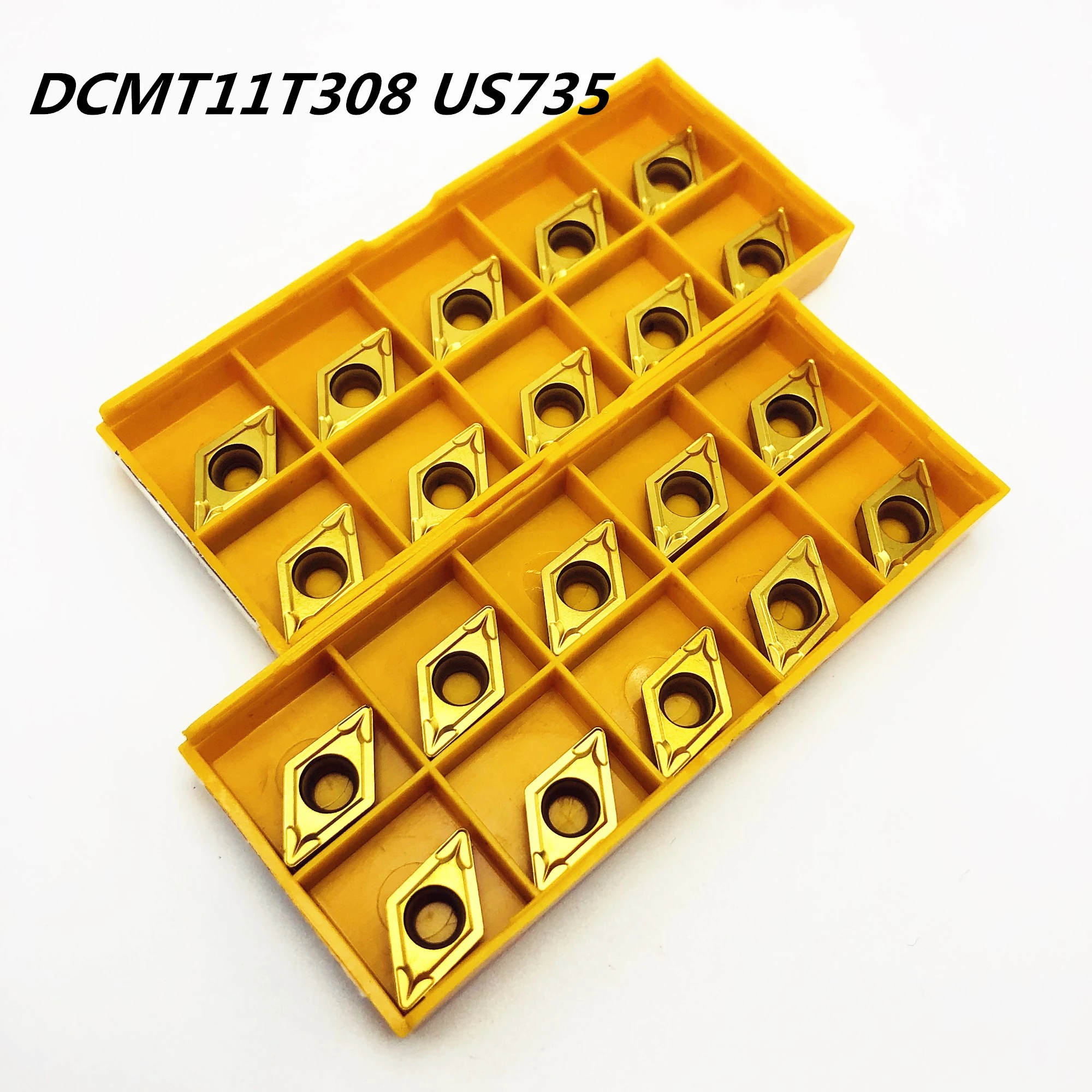 three jaw chuck 10PCS Carbide insert DCMT11T308 DCMT32.52 US735 internal turning tool DCMT 11T308 end milling cutter lathe tool CNC tool table vice