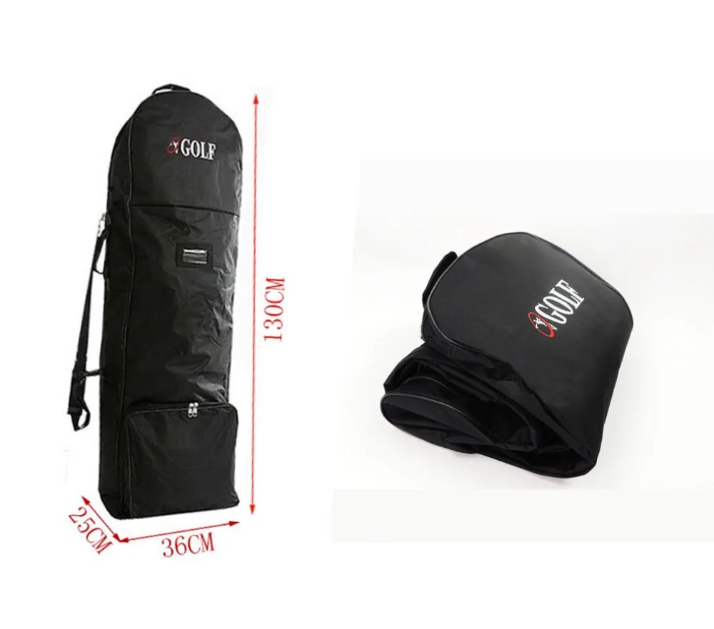 High Quality Nylon Black Golf Travel Cover Bag Thickening Pad Golf Holiday travel Cover Case with Wheels Waterproof Rian Cover