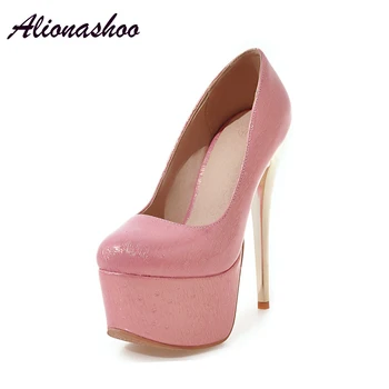 

Alionashoo Women High Heels Platform Shoes Stiletto Shoes Ladies Pumps Sexy Extreme High Heels Party Shoes Black Nude Size 34-48