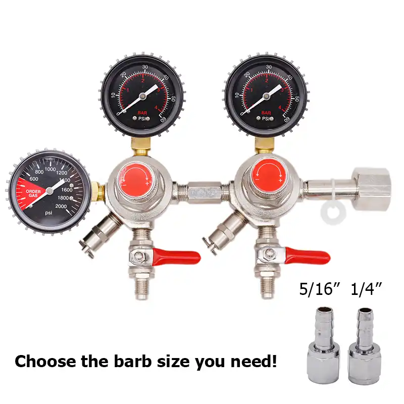 CO2 Draft Beer Regulator Dual Stage Pressure Regulator Tank Beer