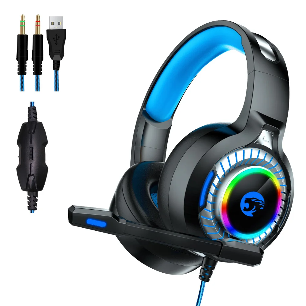 

Stereo Gaming Headset Surround Sound Over-Ear Headphones with Noise Cancelling Mic Soft Comfort Earmuffs for Laptop for Mac PC