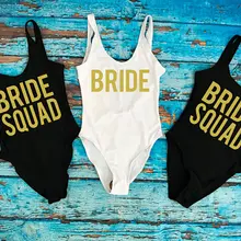 Настроить блестящие свадебные Bride SQUAD горничной honor бикини Купальники девичник купальник невесты сувениры