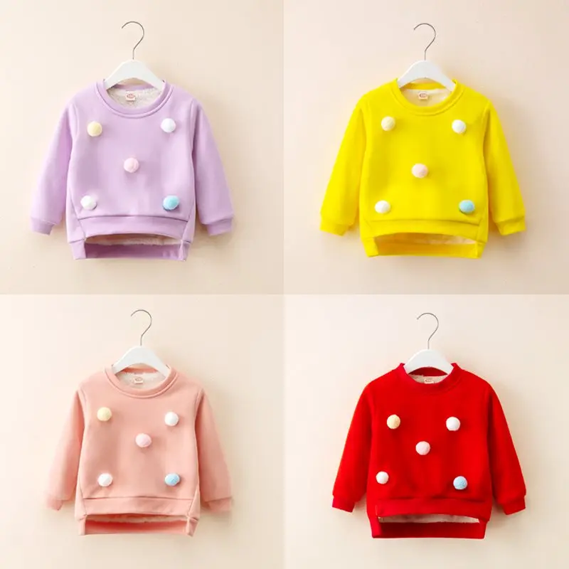 

2018 Winter Warm Baby Girls Sweat Shirt Children Fleece Outerwear Kids Tops Girls Jumpers Thickening Boys Girls Clothes 5 Colors