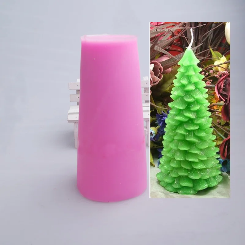 

Drop shipping New DIY 3D Christmas Tree Decoration Silicone Candle Molds Resin,Clay Crafts Moulds Cupcake Decoration tools