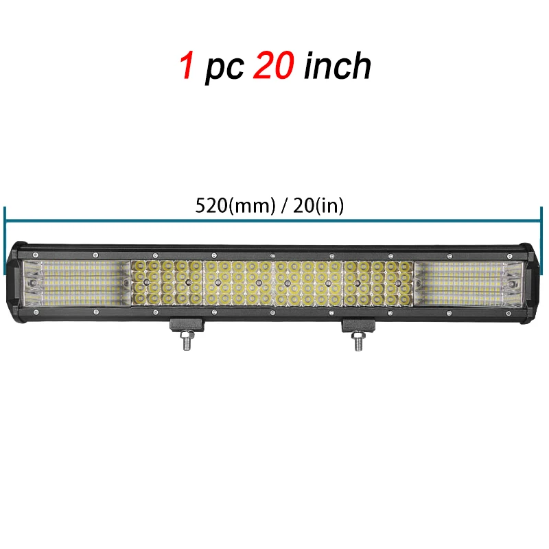 20 inch Light Bar 12 дюймов 17 дюймов 20 дюймов в четыре ряда прямой светодиодный свет бар комбинированный луч противотуманная фара для Джип внедорожник вездеход УАЗ грузовик мото 12 В 24 В - Цвет: 20 inch Light Bar