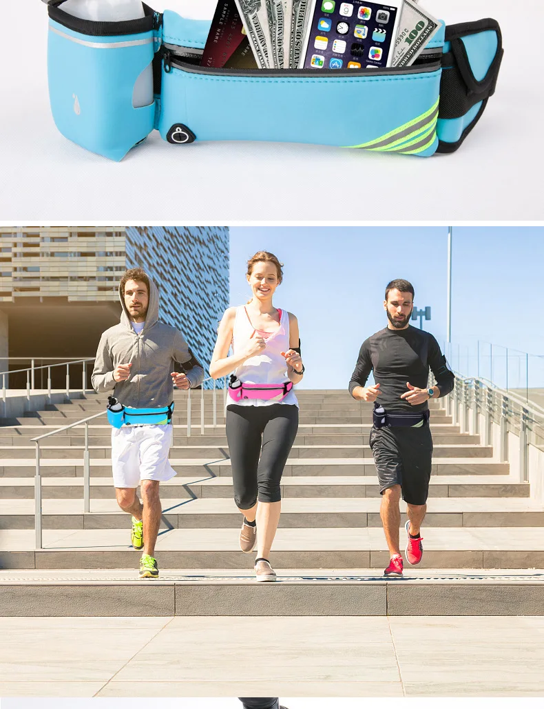 Tfshining Waterproof Running Hydration Belt Reflective Sport Running Water Hip Phone Bag Pouch Racing Gym Waist Pack With Bottle (9)
