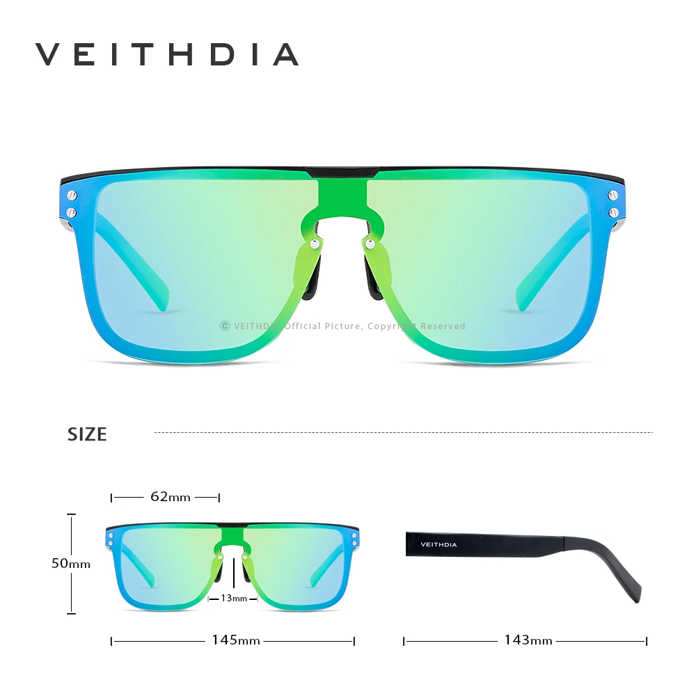 Online Marca VEITHDIA moda gafas de sol de aluminio Retro polarizadas integración lente Vintage accesorios gafas de sol para hombres V6881