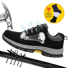 Мужская Рабочая защитная обувь, мужские кроссовки, уличная Мужская обувь со стальным носком, военные ботильоны, противоскользящие рабочие защитные ботинки