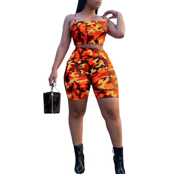 

2018 new camouflage Two Piece Set Women Tank tops and Shorts Suits Casual Beach 2 Piece Set Summer Outfits