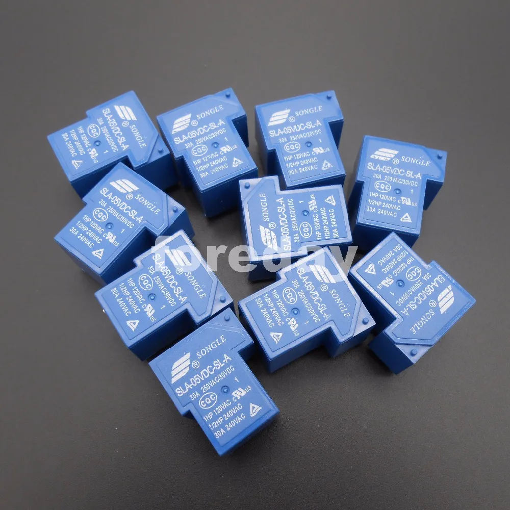 

HQ 50PCS Blue SLA-05VDC-SL-A 4 Pins SONGLE R Power Relay 5V DC SPST SLA Original 30A Switching 20A/30VDC 250VAC NEW*FD436X50