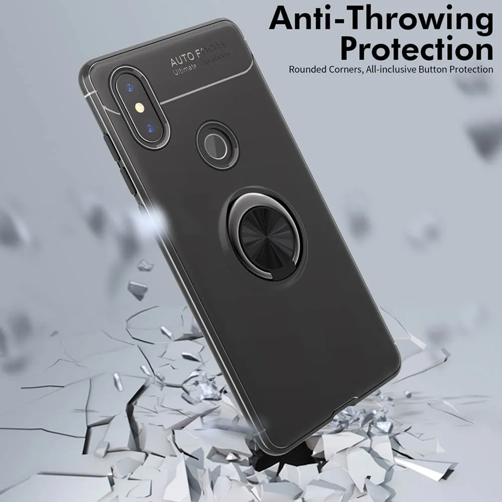 Роскошный 3D автомобильный держатель с магнитным кольцом для Xiaomi Mi A2 Lite матовый