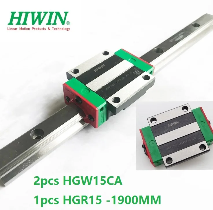 

1pcs 100% original Hiwin linear rail guide HGR15 -L 1900mm + 2pcs HGW15CA HGW15CC linear flange Block carriage cnc router