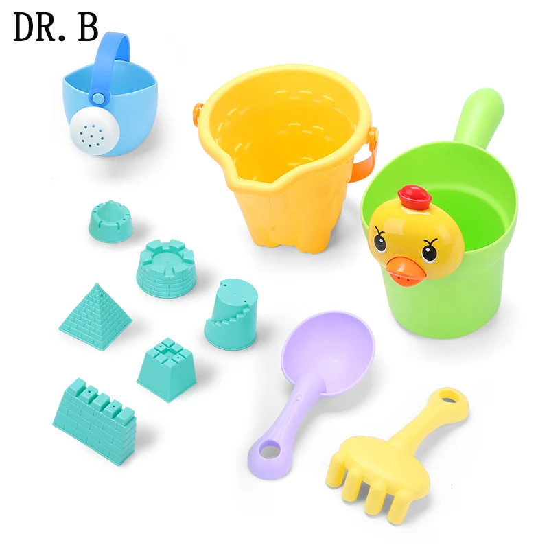 

11 Pieces Interesting Children's Bathroom Beach Play Water Bucket Shovel Watering Game Tool Set Education Kids Plastic Toys Gift