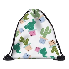 Cacti Kaktusy 3D Printed Cordon Bags for School Travel Backpacks DX35780