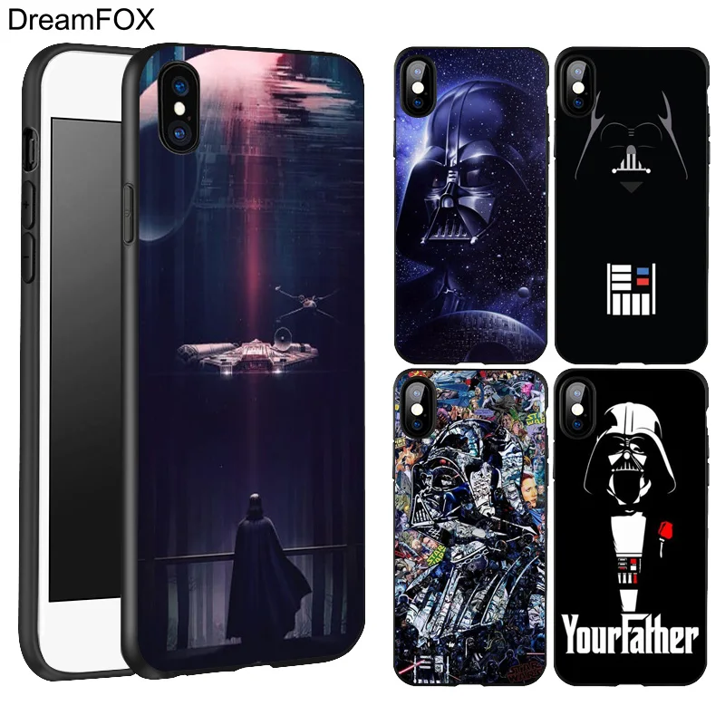 Goede DREAMFOX L142 Darth vader Star Wars Black Soft TPU Silicone Case Cover Voor Apple iPhone XR XS Max X 8 7 6 6 s Plus 5 5 s 5g SE
