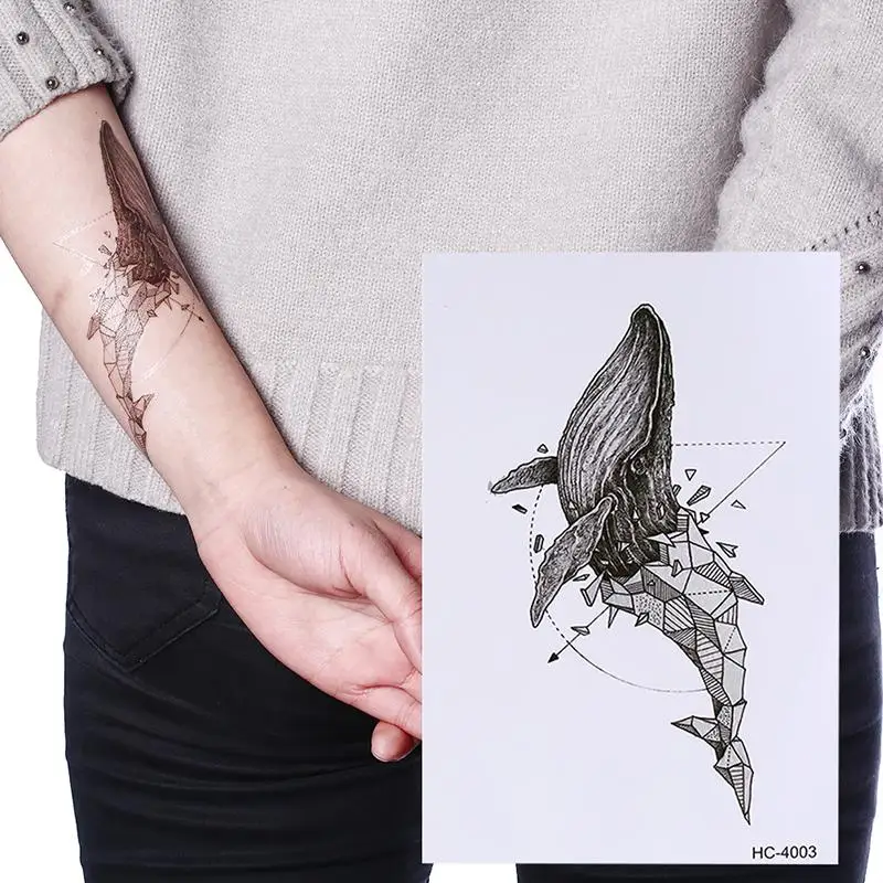 

Waterproof Temporary Tattoo Whale Elk Flower Electrocardiogram geometric animal 7 Kinds Arm tatto
