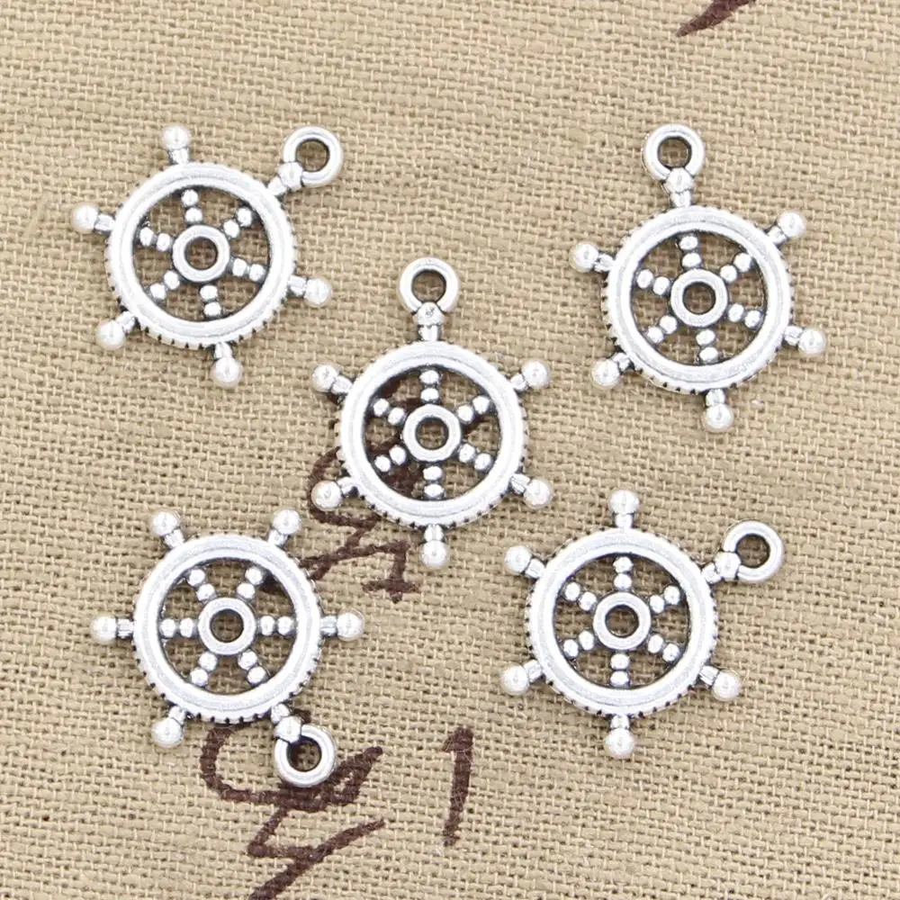 

30pcs Charms ships wheel helm rudder 20x15mm Antique Silver Bronze Plated Pendants Making DIY Handmade Tibetan Jewelry
