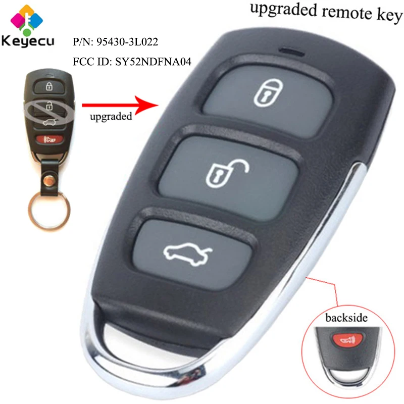 KEYECU Keyless Entry пульт дистанционного управления передатчиком с 4 кнопками-FOB Для Azera 2006-2011 Veracruz 2007-2012 P/N: 95430-3L022