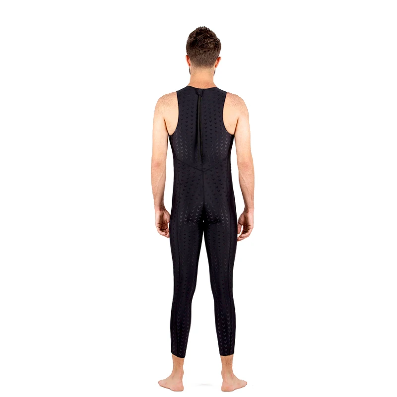 Male One Piece Swimsuit Black Sharkskin Bathing Suit Men Professional Sports Competition Athletic Outdoor Diving Beach Swimwear