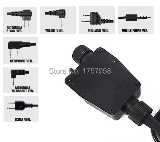 Стихийная чайная гарнитура PTT для ICOM 2 Pin /Motolora /Kenwood /ICOM /Yaesu /Midland Radio - Z116 |