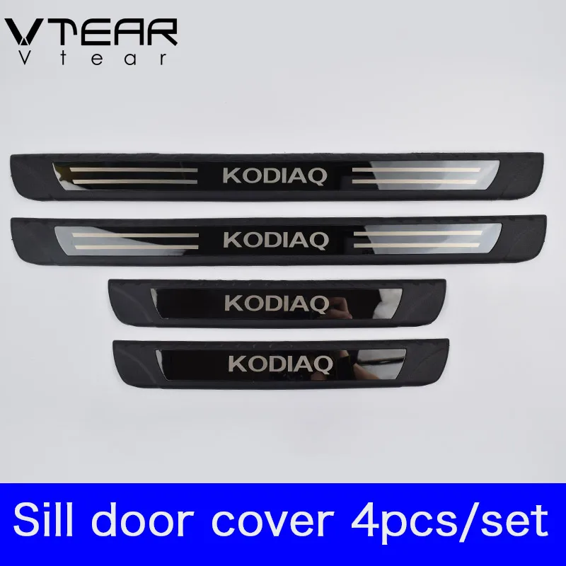 Vtear per Skoda Kodiaq accessori copertura davanzale portiera auto pedale soglia antigraffio pedale esterno scuff car-styling 2019
