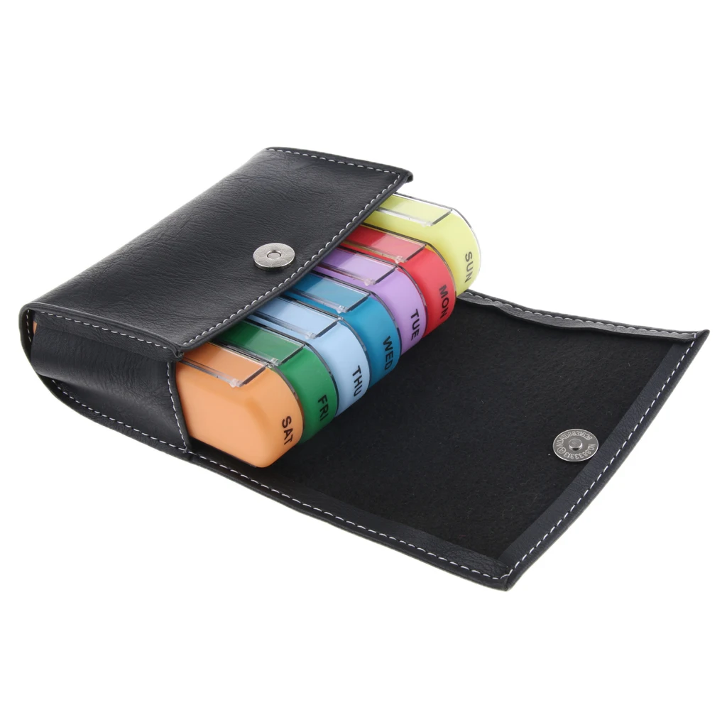 2pcs Wallet Weekly Travel Pill Organizers Vitamin Caddy Storage for 4 Times A Day, 7 Days a Week