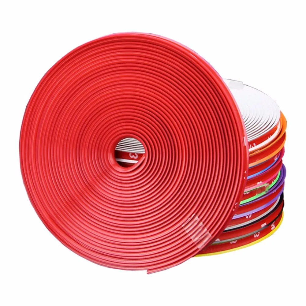 

8 M/set Car Vehicle Wheel Rims Decor Strip Tire Guard Line Rubber Protective Moulding Trim Strips Rimblades Sticker