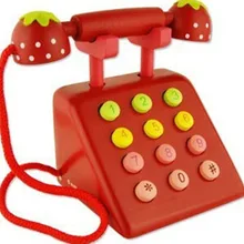 Новые Деревянные игрушки Моделирование телефон красный цвет деревянная игрушка