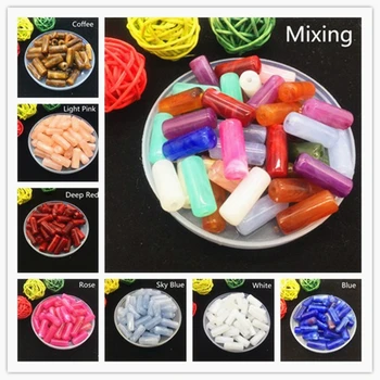 

DIY 8x20mm 20pcs Acrylic Clouds Beads Effect Cylinder Beads Spacer Loose Beads Craft