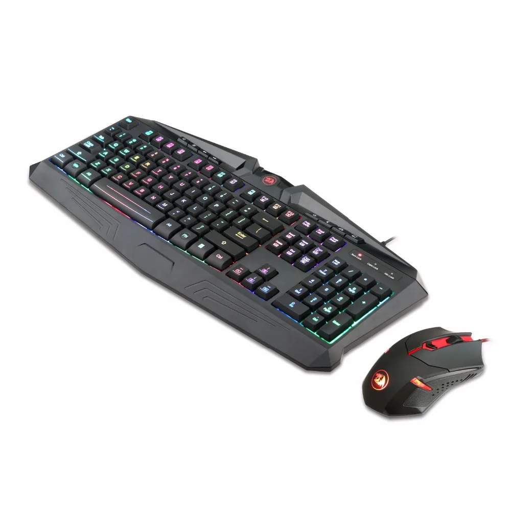 Redragon игровая клавиатура игровая мышь комбинированная S101 RGB светодиодный комплект клавиатура и мышь с подсветкой игровая мышь и клавиатура Бесшумная