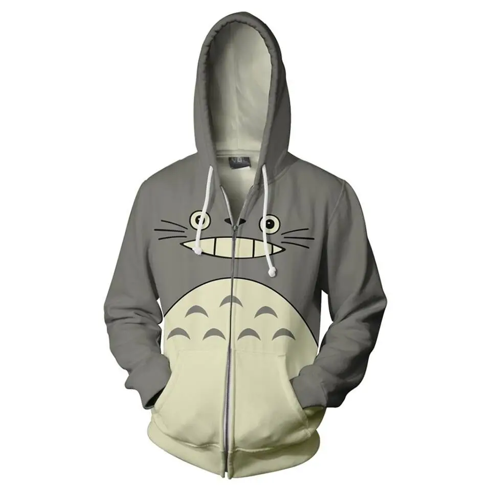 BIANYILONG 2019 New Men Hooded Totoro 3D Printed Hoodies Sweatpants Casual Zipper Hip Hop Tops | Мужская одежда