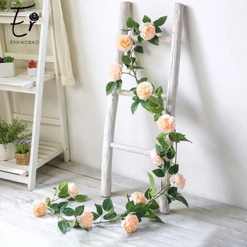 

Erxiaobao High Quality Artificial Flowers Fake Silk Flower Pink Red White Peony String Home Party Wedding Wall Decoration