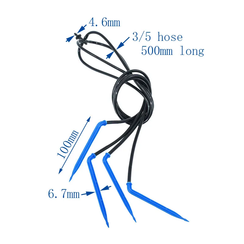Сад 4-полосная стрелки излучатель капельного клубника падения стрелка для полива и орошения Системы горшечные растения с тепличного орошения комплект 1 комплект - Цвет: Синий