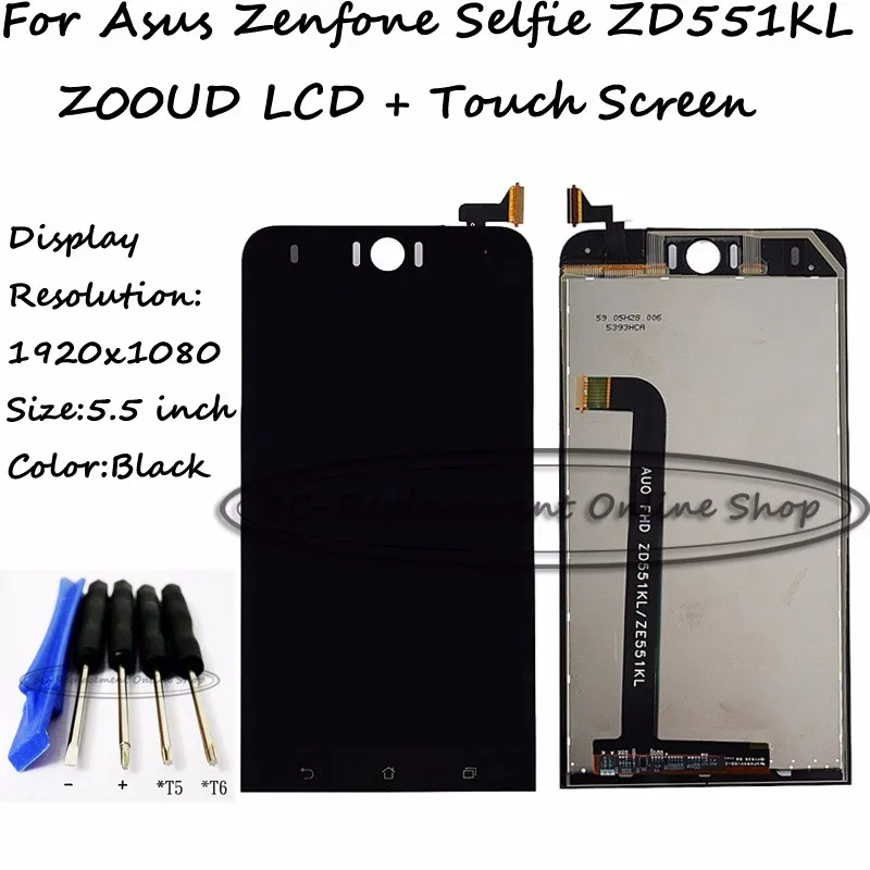 Черный ЖК экран 5 дюйма для Asus Zenfone Selfie ZD551KL Z00UD Z00UDB + сенсорная панель дигитайзер