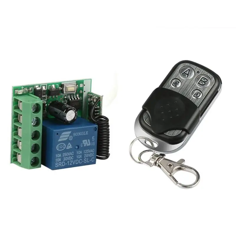 

433MHz RF Learning Code(1527) 4-Channel Transmitter Receiver + 1-Ch Relay Receiver Module Remote Control DIY Switch Opener H15