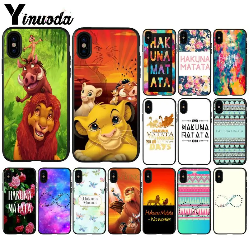 

Yinuoda Hakuna Matata The Lion King Custom Photo Soft Phone Case for iPhone 5 5Sx 6 7 7plus 8 8Plus X XS MAX XR