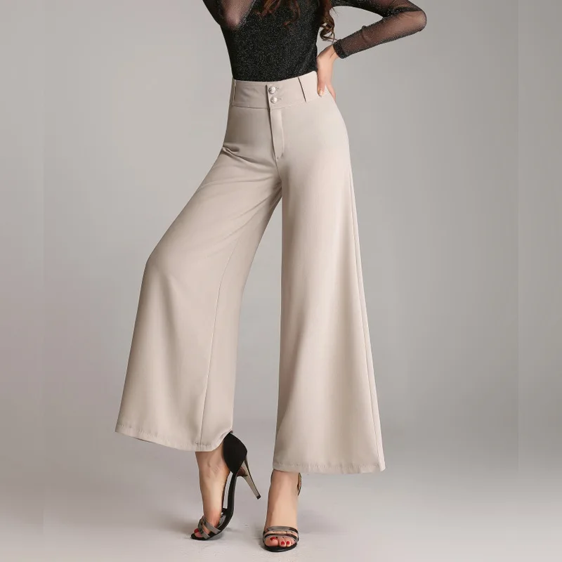 

Lady Modern Wide-legged Trousers Adult National Standard Dance Pant Friendship Dance Trousers High Waist Trumpet Pants B-6879