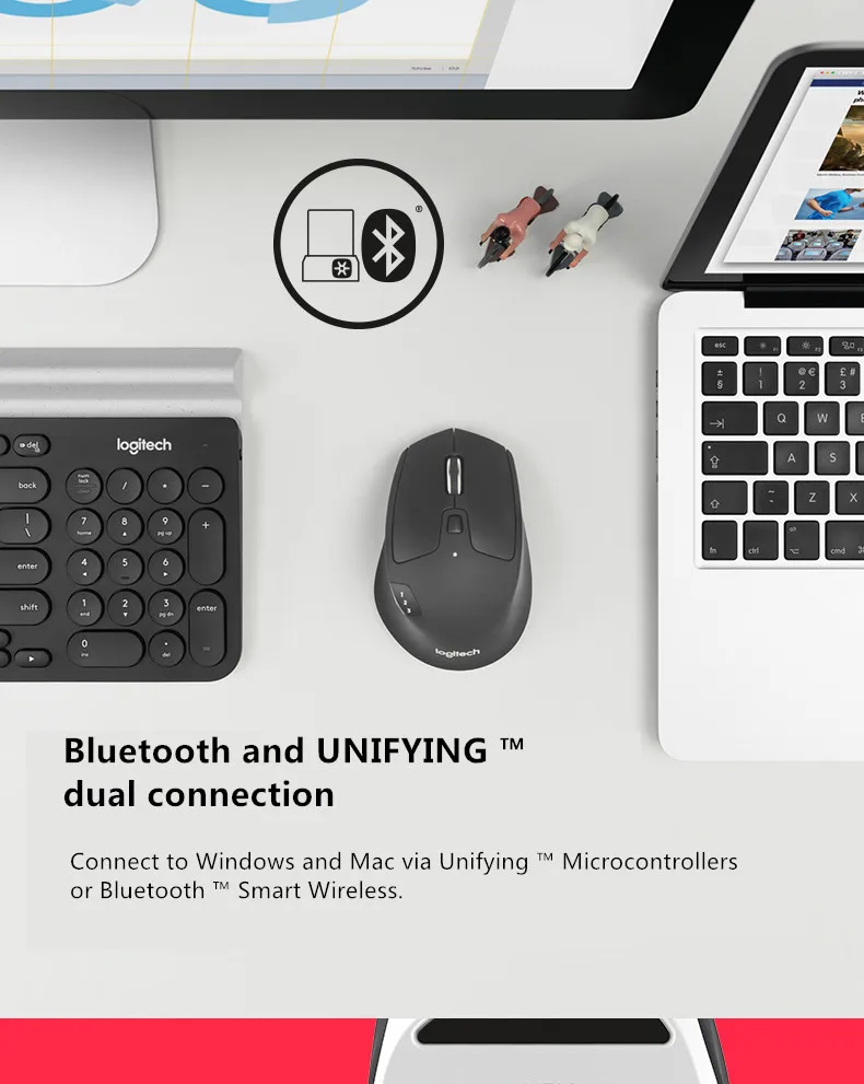 Logitech M720 Bluetooth Gifted Двухрежимная беспроводная мышь триатлона мульти-устройство беспроводная мышь