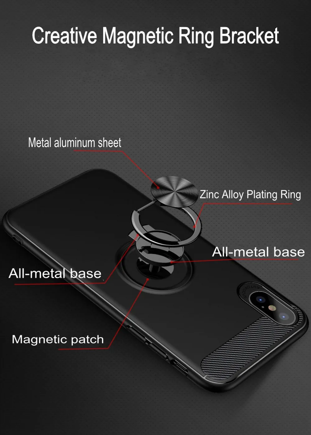 Kingmas Магнит адсорбции мобильный чехол для iPhone X 7 8 6 S плюс Чехол для Apple iPhone 7 кольцо кронштейн в виде ракушки coque